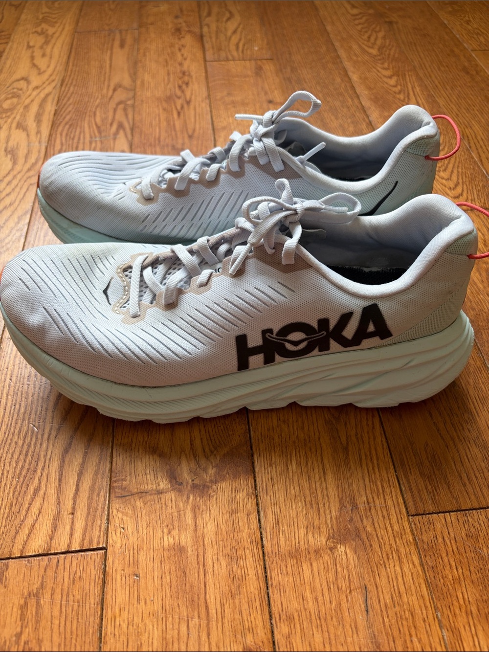 Hoka Rincon 3 Light Blue & White Cushioned Road Running Shoes